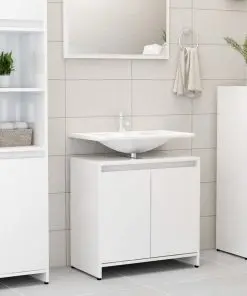 vidaXL Bathroom Cabinet High Gloss White 60x33x58 cm Chipboard