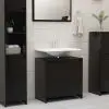 vidaXL Bathroom Cabinet High Gloss Black 60x33x58 cm Chipboard vidaXL Bathroom Cabinet High Gloss Black 60x33x58 cm Chipboard