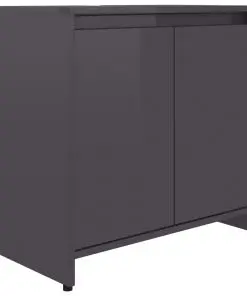 vidaXL Bathroom Cabinet High Gloss Grey 60x33x58 cm Chipboard