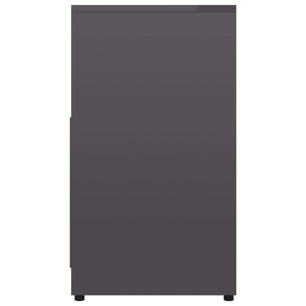 vidaXL Bathroom Cabinet High Gloss Grey 60x33x58 cm Chipboard
