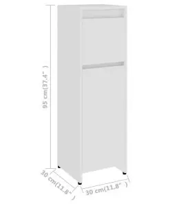 vidaXL Bathroom Cabinet White 30x30x95 cm Chipboard