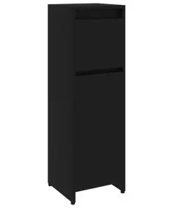 vidaXL Bathroom Cabinet Black 30x30x95 cm Chipboard