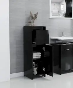 vidaXL Bathroom Cabinet Black 30x30x95 cm Chipboard