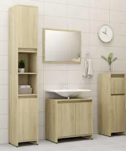 vidaXL Bathroom Cabinet Sonoma Oak 30x30x95 cm Chipboard