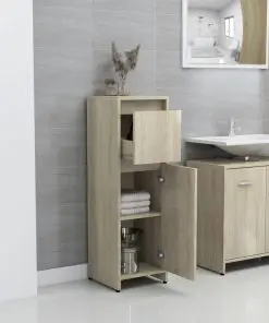 vidaXL Bathroom Cabinet Sonoma Oak 30x30x95 cm Chipboard