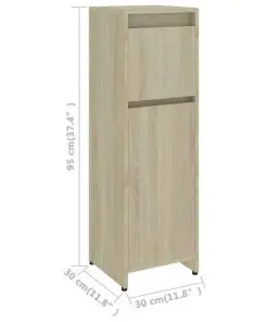 vidaXL Bathroom Cabinet Sonoma Oak 30x30x95 cm Chipboard