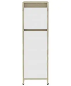 vidaXL Bathroom Cabinet White and Sonoma Oak 30x30x95 cm Chipboard