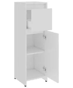 vidaXL Bathroom Cabinet High Gloss White 30x30x95 cm Chipboard