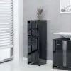 vidaXL Bathroom Cabinet High Gloss Black 30x30x95 cm Chipboard