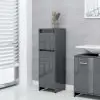 vidaXL Bathroom Cabinet High Gloss Grey 30x30x95 cm Chipboard vidaXL Bathroom Cabinet High Gloss Grey 30x30x95 cm Chipboard