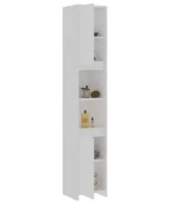 vidaXL Bathroom Cabinet White 30x30x183.5 cm Chipboard