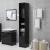 vidaXL Bathroom Cabinet Black 30x30x183.5 cm Chipboard