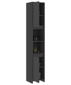 vidaXL Bathroom Cabinet Grey 30x30x183.5 cm Chipboard