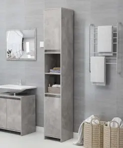 vidaXL Bathroom Cabinet Concrete Grey 30x30x183.5 cm Chipboard