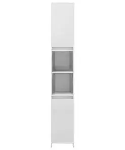 vidaXL Bathroom Cabinet High Gloss White 30x30x183.5 cm Chipboard