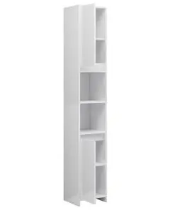 vidaXL Bathroom Cabinet High Gloss White 30x30x183.5 cm Chipboard