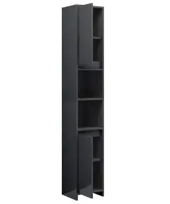 vidaXL Bathroom Cabinet High Gloss Grey 30x30x183.5 cm Chipboard