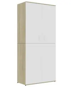 vidaXL Shoe Cabinet White and Sonoma Oak 80x39x178 cm Chipboard