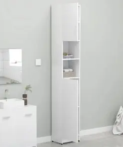 vidaXL Bathroom Cabinet White 32×25.5×190 cm Chipboard