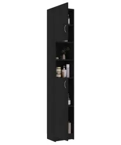 vidaXL Bathroom Cabinet Black 32×25.5×190 cm Chipboard