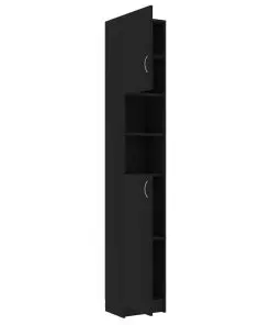 vidaXL Bathroom Cabinet Black 32×25.5×190 cm Chipboard