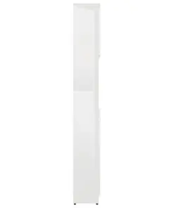 vidaXL Bathroom Cabinet High Gloss White 32×25.5×190 cm Chipboard
