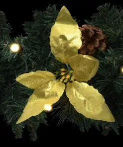 vidaXL Christmas Garland with LED Lights Green 2.7 m PVC