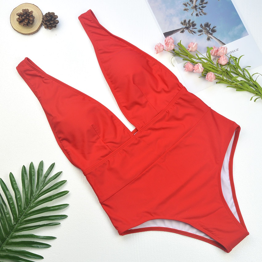 Women's Deep V-Neck Swimwear