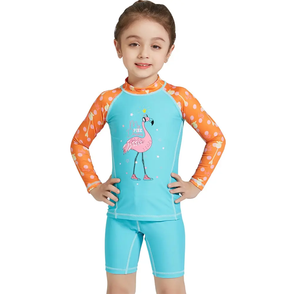 Girl's Flamingo Pattern Swimwear Sets