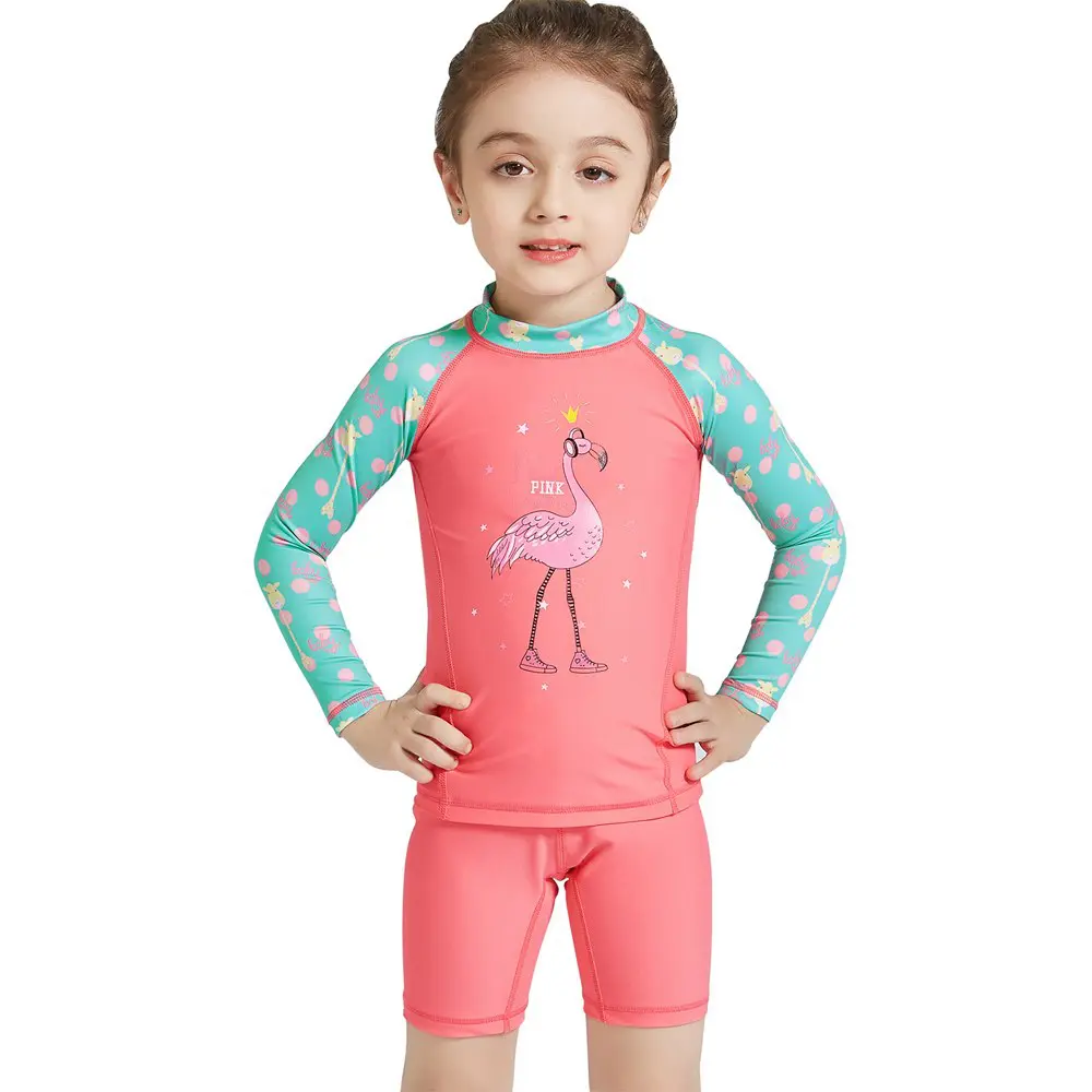 Girl's Flamingo Pattern Swimwear Sets