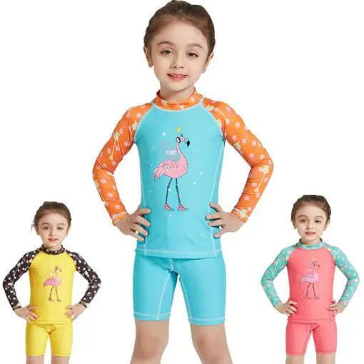 Girl's Flamingo Pattern Swimwear Sets