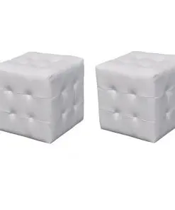 2 x Cubed stool white
