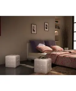 2 x Cubed stool white