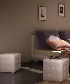 2 x Cubed stool white