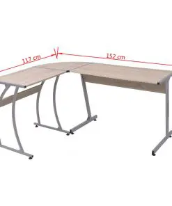 vidaXL Corner Desk L-Shaped Oak