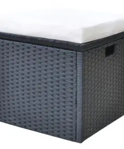vidaXL 6 Piece Outdoor Dining Set with Cushions Poly Rattan Black