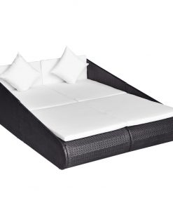 vidaXL Garden Bed Black 201×139 cm Poly Rattan