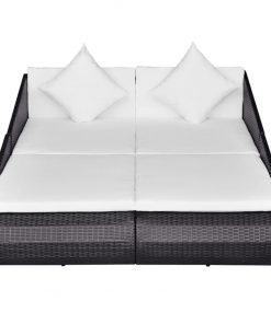 vidaXL Garden Bed Black 201×139 cm Poly Rattan