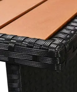 vidaXL 7 Piece Garden Lounge Set with Cushions Poly Rattan Black