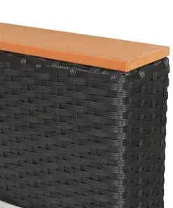 vidaXL 7 Piece Garden Lounge Set with Cushions Poly Rattan Black