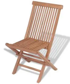 vidaXL Folding Garden Chairs 4 pcs Solid Teak Wood