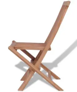 vidaXL Folding Garden Chairs 4 pcs Solid Teak Wood