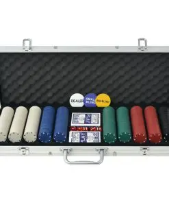 vidaXL Poker Set with 500 Chips Aluminium