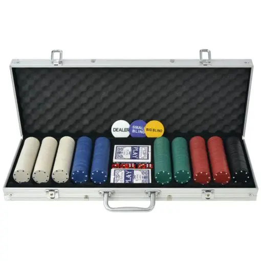 vidaXL Poker Set with 500 Chips Aluminium