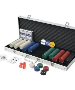 vidaXL Poker Set with 500 Chips Aluminium