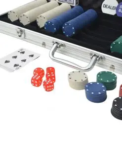 vidaXL Poker Set with 500 Chips Aluminium