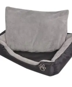 vidaXL Dog Bed with Padded Cushion Size S Black