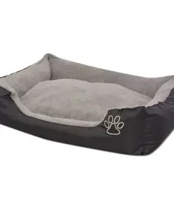 vidaXL Dog Bed with Padded Cushion Size L Black
