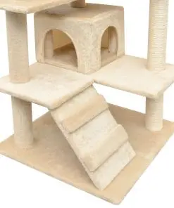 vidaXL Cat Tree with Sisal Scratching Posts 125 cm Beige