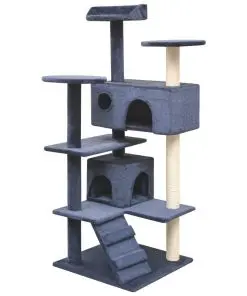 vidaXL Cat Tree with Sisal Scratching Posts 125 cm Dark Blue
